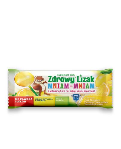 Zdrowy lizak Mniam-Mniam z witaminą C i D o smaku cytrynowym 1 sztuka zdjęcie