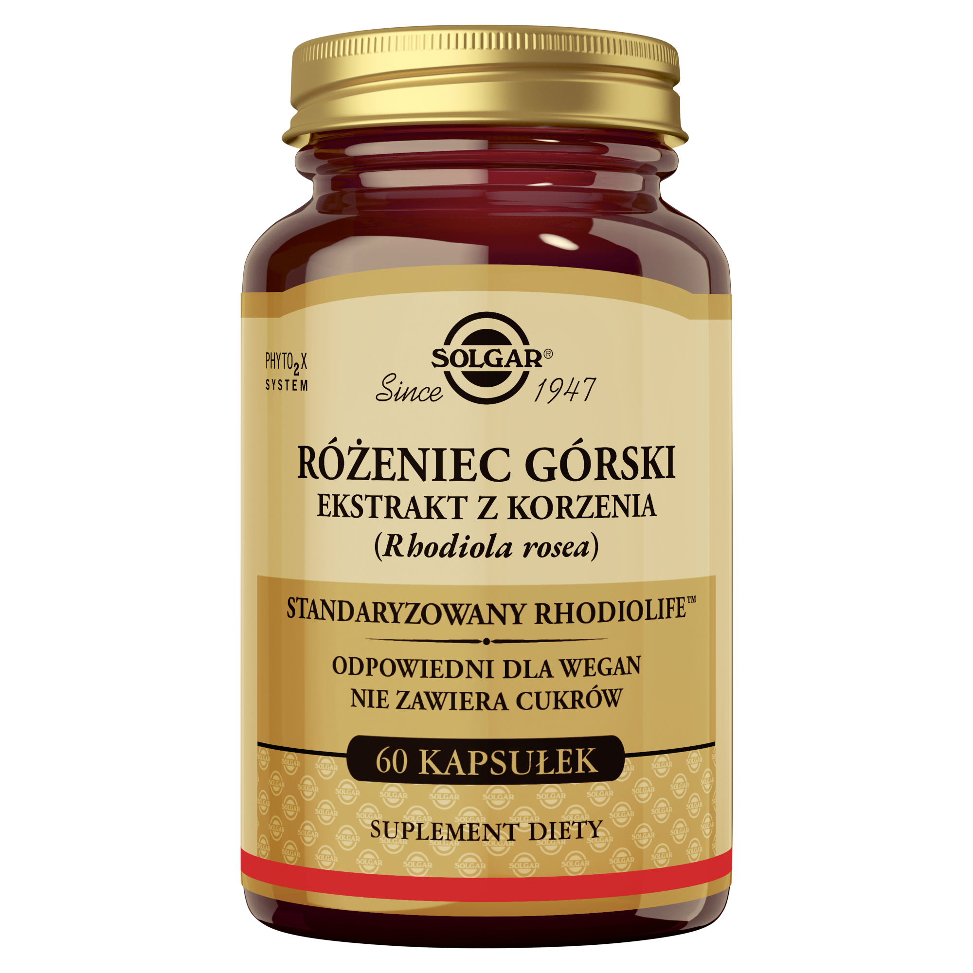 SOLGAR Rhodiola Różeniec górski ekstrakt z korzenia 60 kapsułek zdjęcie