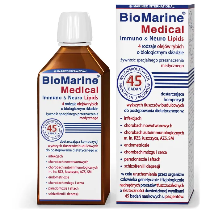 BioMarine®Medical Immuno & Neuro Lipids 4 rodzaje olejów rybich o biologicznym składzie, 200 ml zdjęcie
