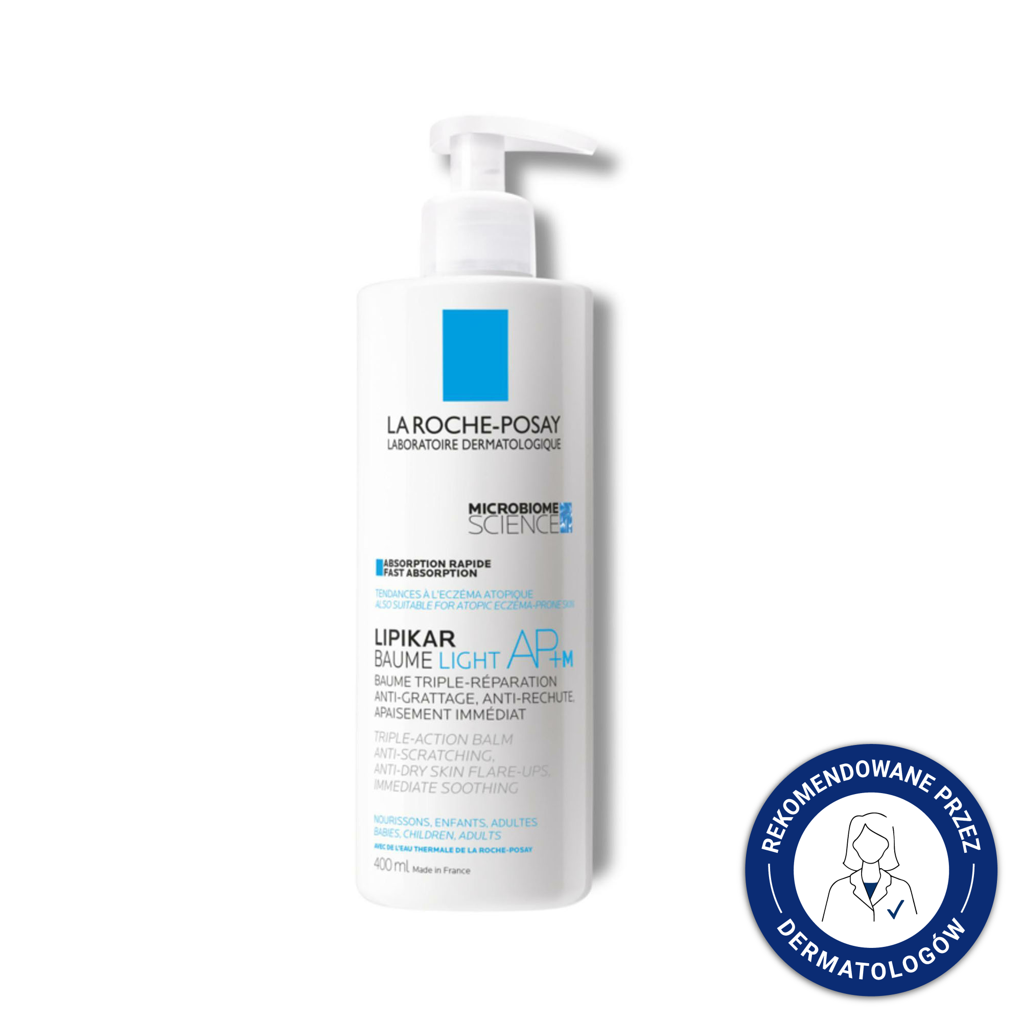 La Roche Posay Lipikar Baume Light AP+M, regenerujacy balsam do ciała przeciw podrażnieniom, 400 ml
