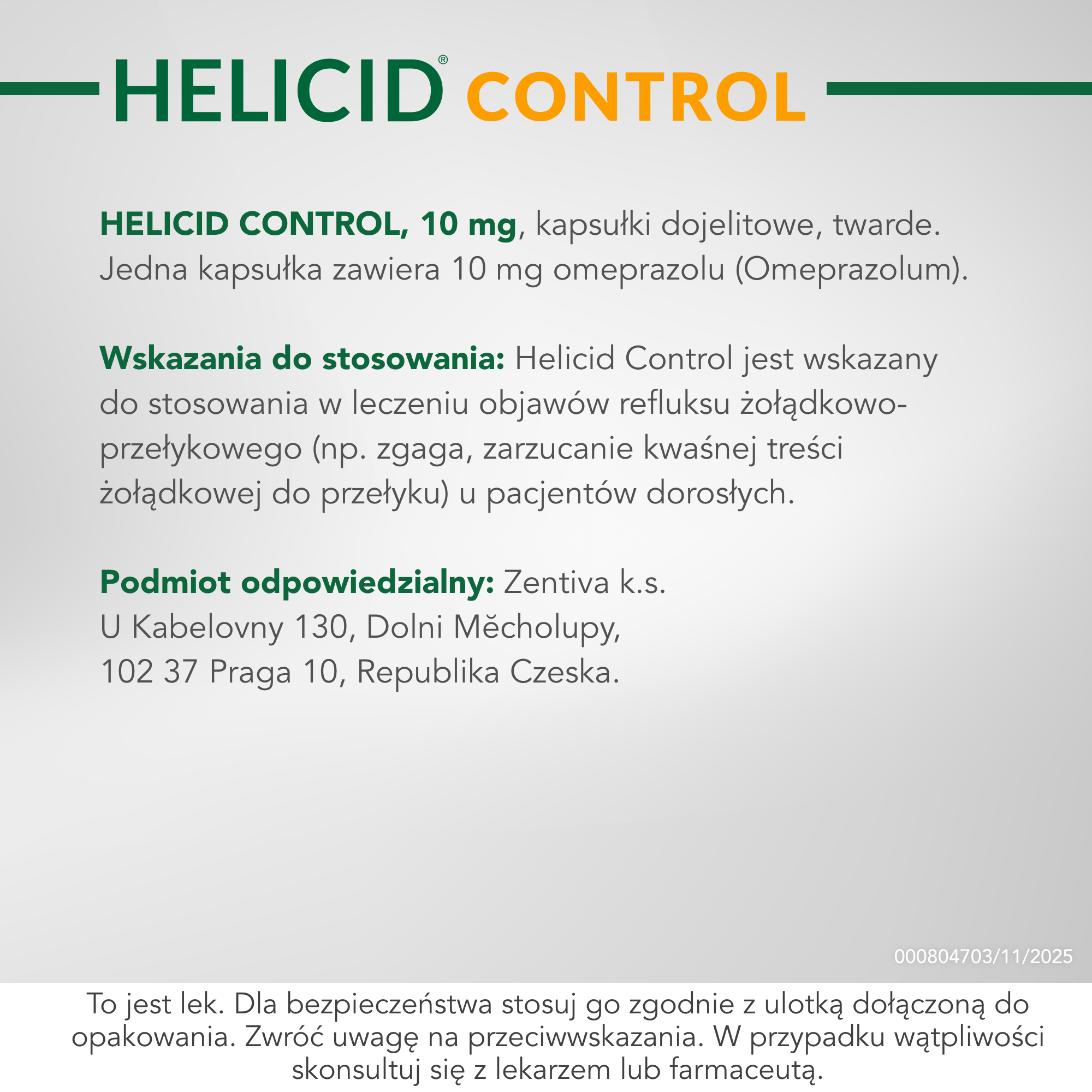 Helicid Control 10 mg 14 kapsułek