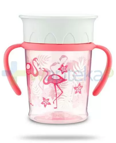 CANPOL BABIES 360° JUNGLE Kubek do nauki picia 6m+ 56/504 koralowy - 270 ml zdjęcie