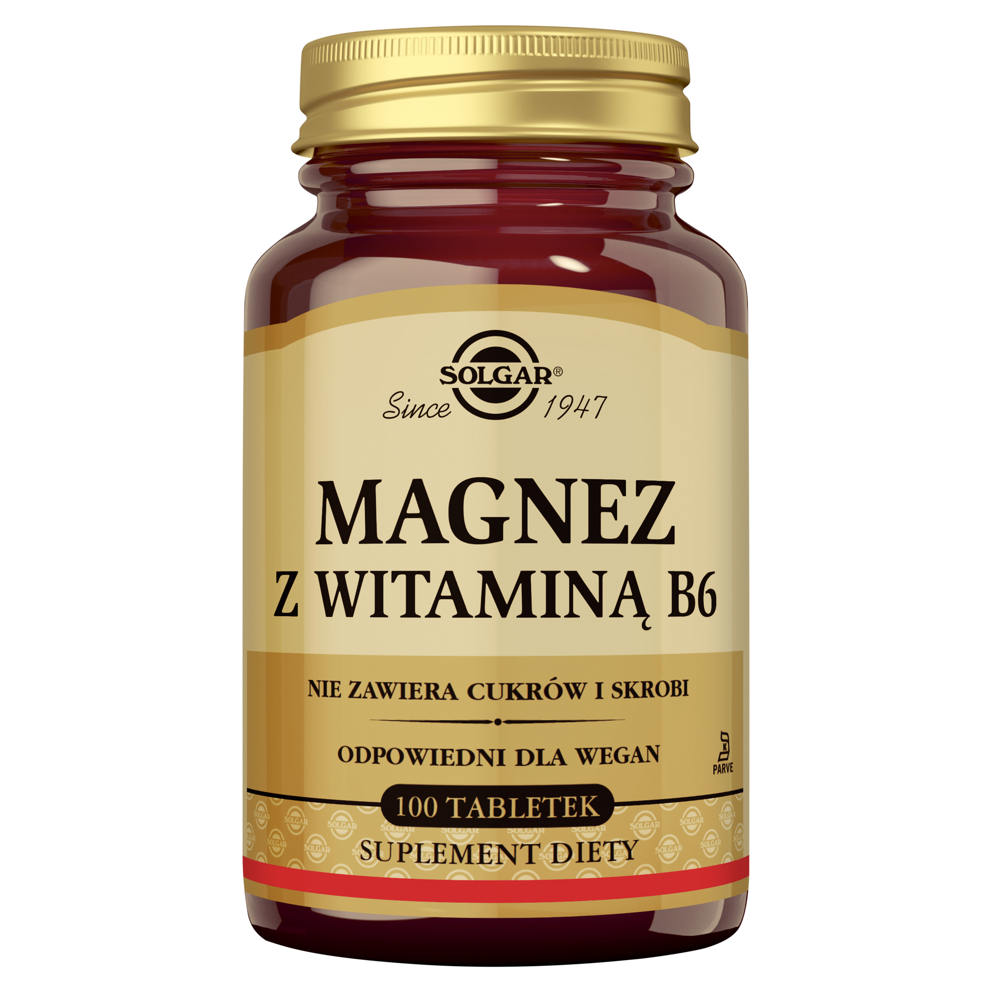 SOLGAR Magnez z witaminą B6 100 tabletek zdjęcie