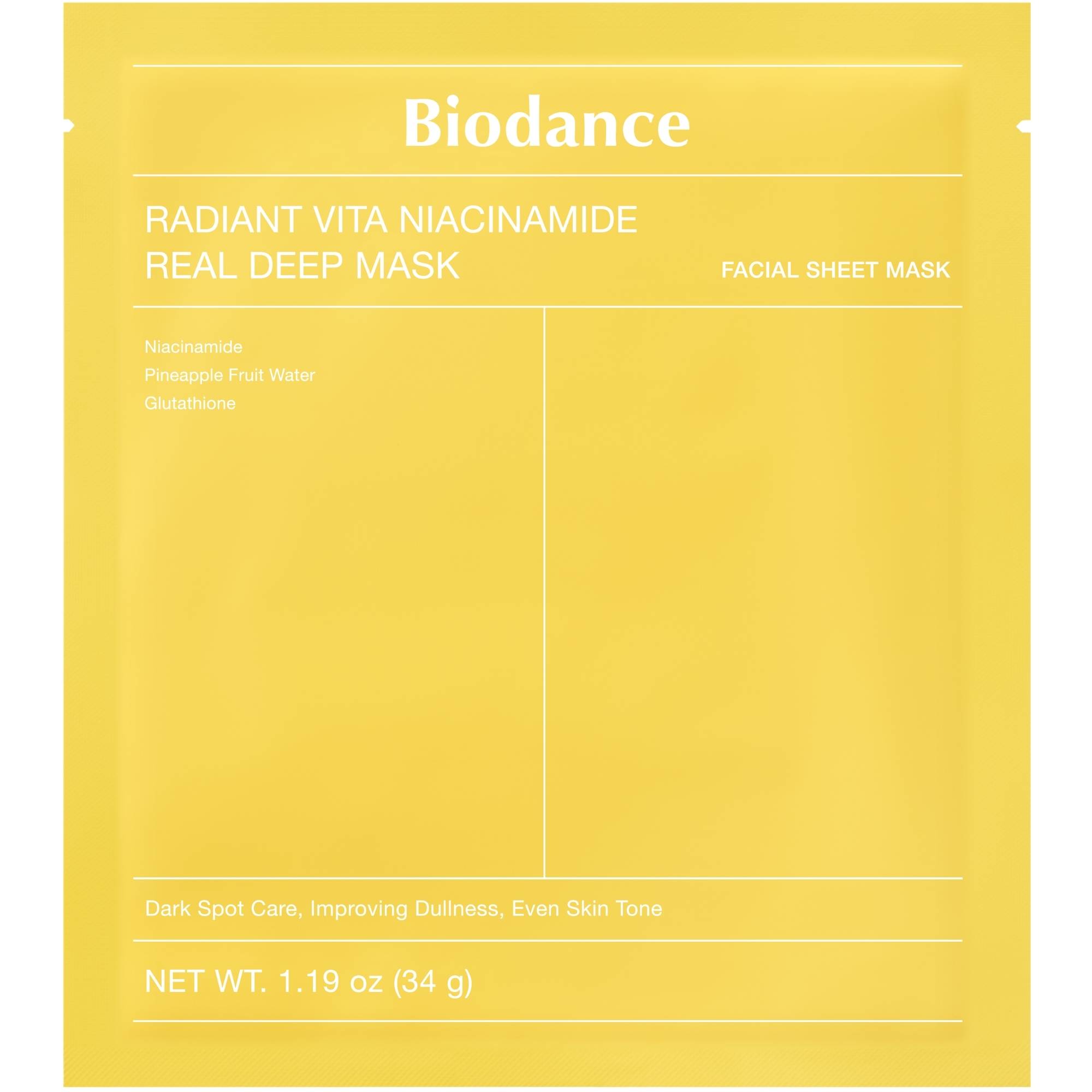 Biodance Radiant Vita Niacinamide Real Deep Mask, hydrożelowa maska rozjaśniająca do twarzy z niacynamidem, 1 sztuka zdjęcie