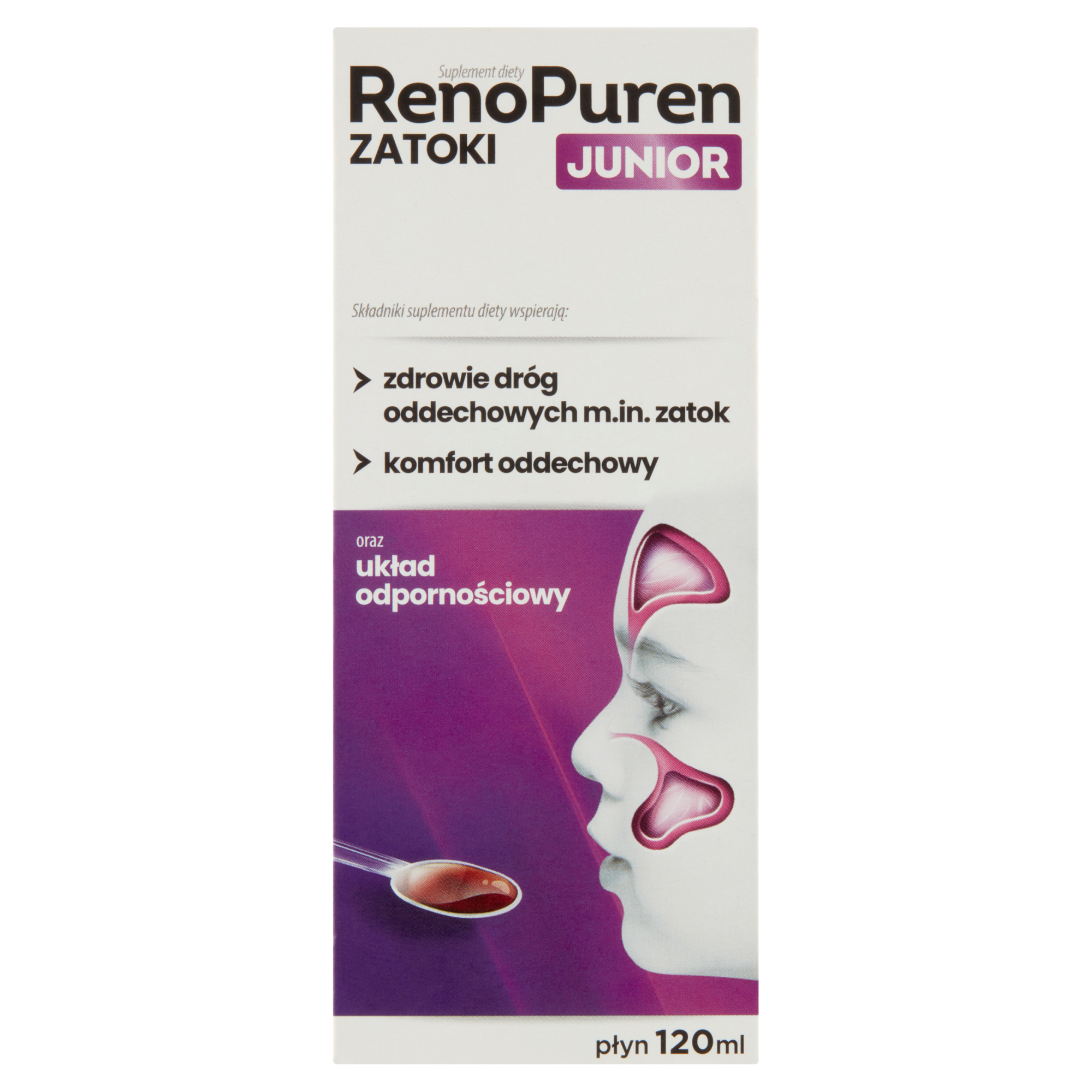 RenoPuren Zatoki Junior wsparcie układu odpornościowego dla dzieci 120 ml zdjęcie