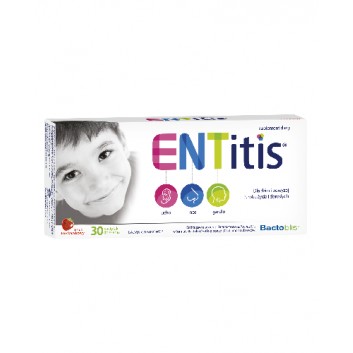 ENTitis, smak truskawkowy, pastylki do ssania, 30 sztuk zdjęcie