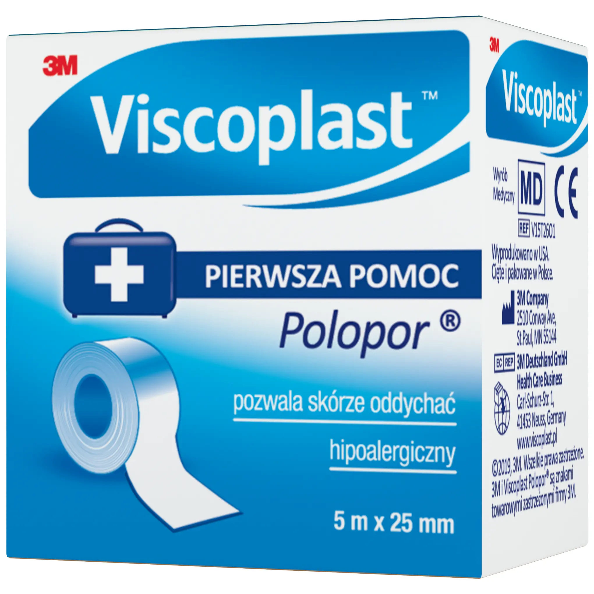 VIscoplast Pierwsza pomoc Polopor przylepiec włókninowy  5m x 25mm 1 sztuka