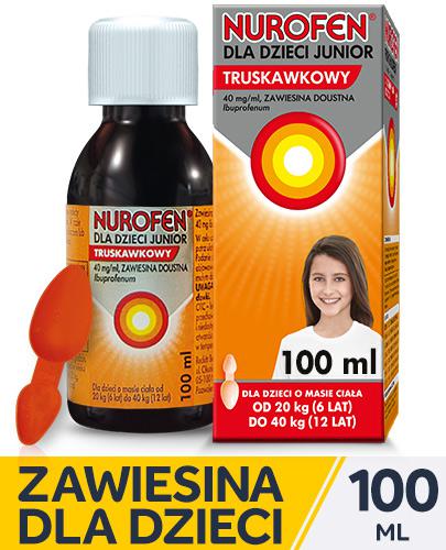 Nurofen dla dzieci Junior truskawkowy, (40 mg/ml), zawiesina doustna, 100 ml zdjęcie