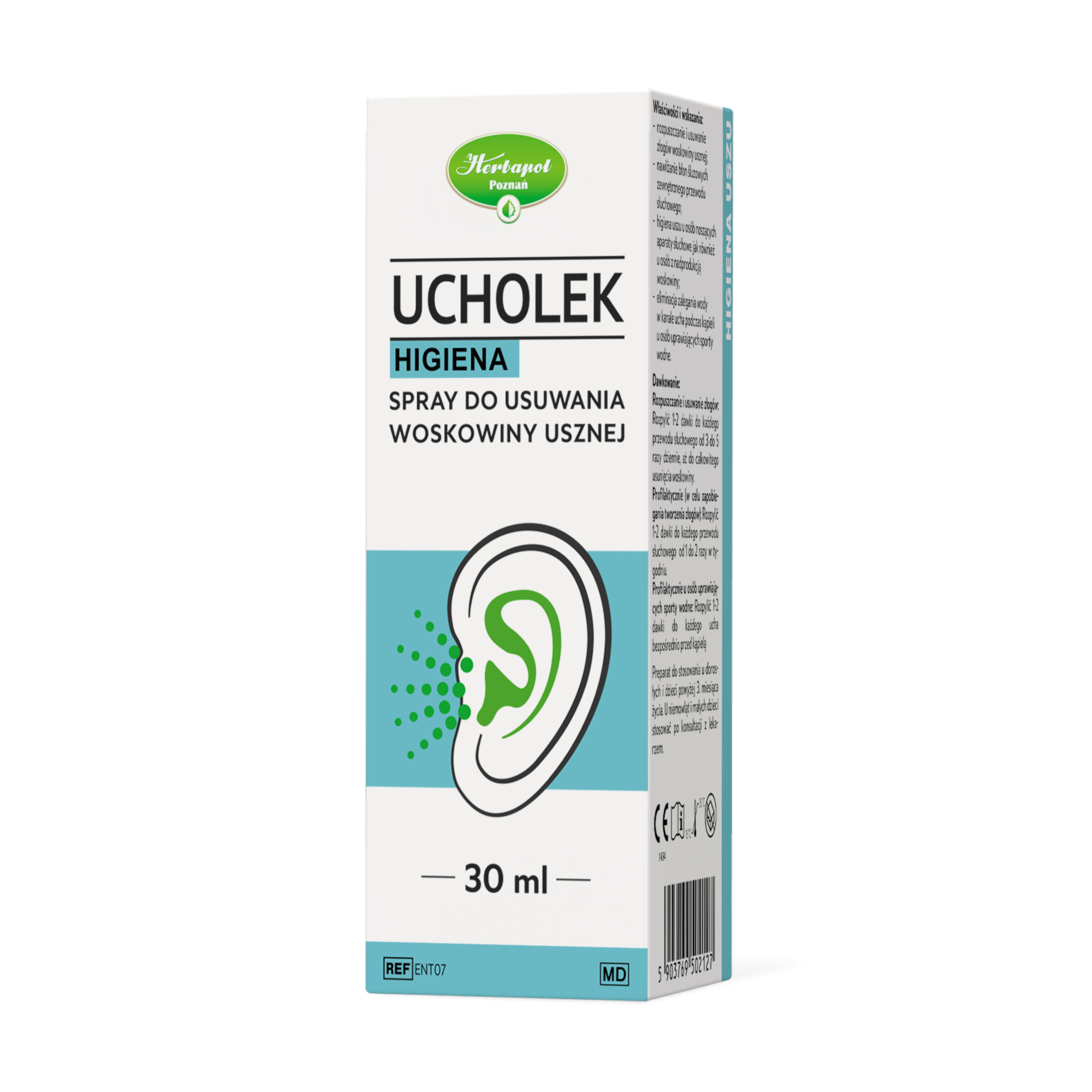 Ucholek Higiena spray do usuwania woskowiny usznej, 30 ml zdjęcie