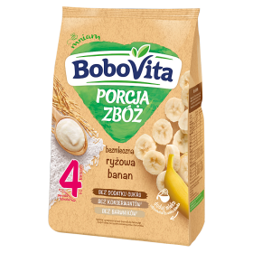 BoboVita Porcja Zbóż Kaszka ryżowa banan bez cukru, 170 g