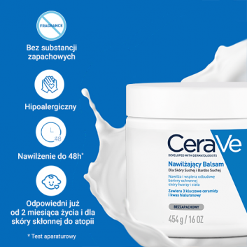 CeraVe, nawilżający balsam z ceramidami do skóry suchej i bardzo suchej, 454 g