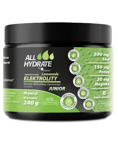 Aliness AllHydrate, Elektrolity junior Lemonade, 240 g zdjęcie
