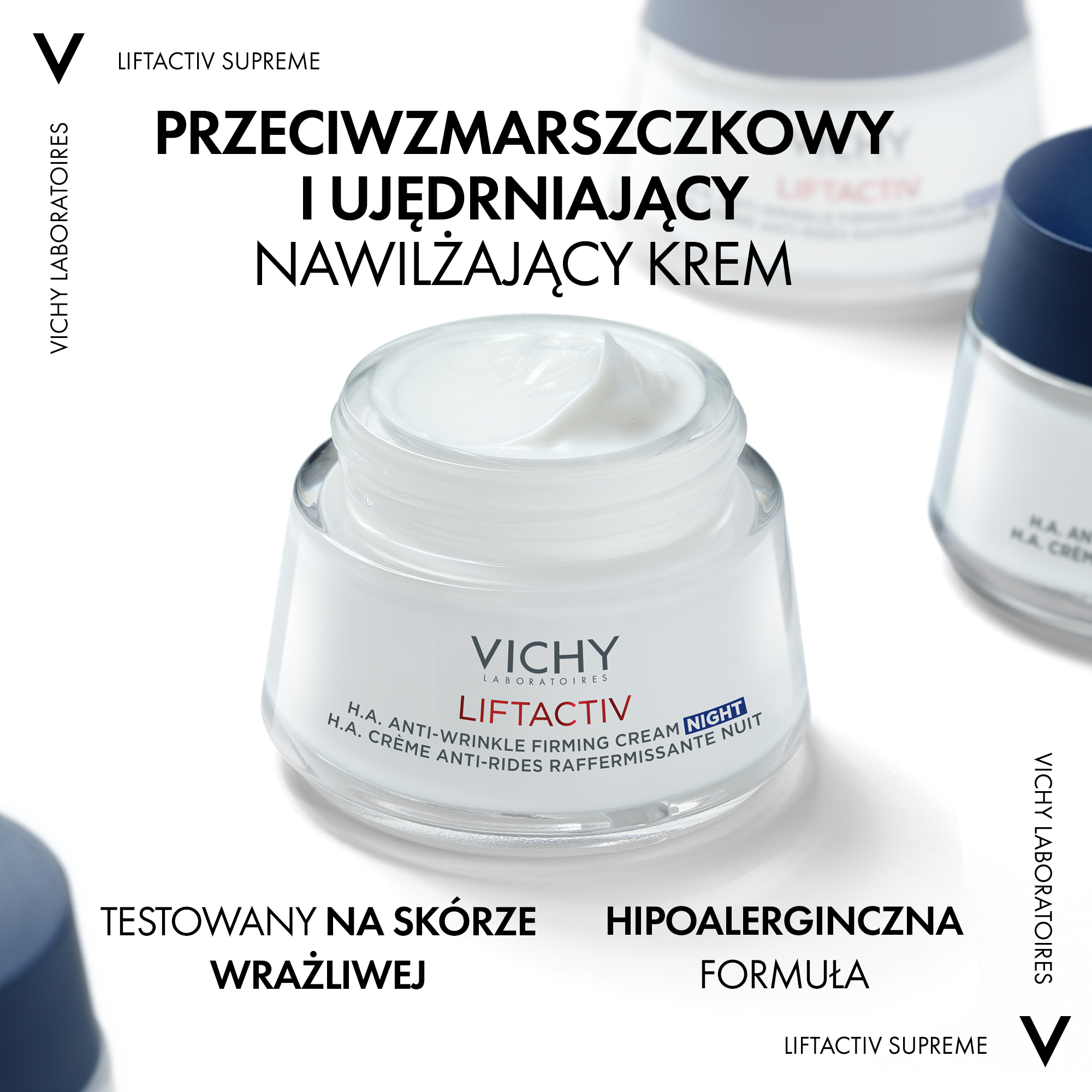 Vichy Liftactiv przeciwzmarszczkowy krem ujędrniający z kwasem hialuronowym na noc 50 ml