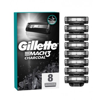 Gillette Mach3 Charcoal Ostrza wymienne do maszynki dla mężczyzn, 8 sztuk
