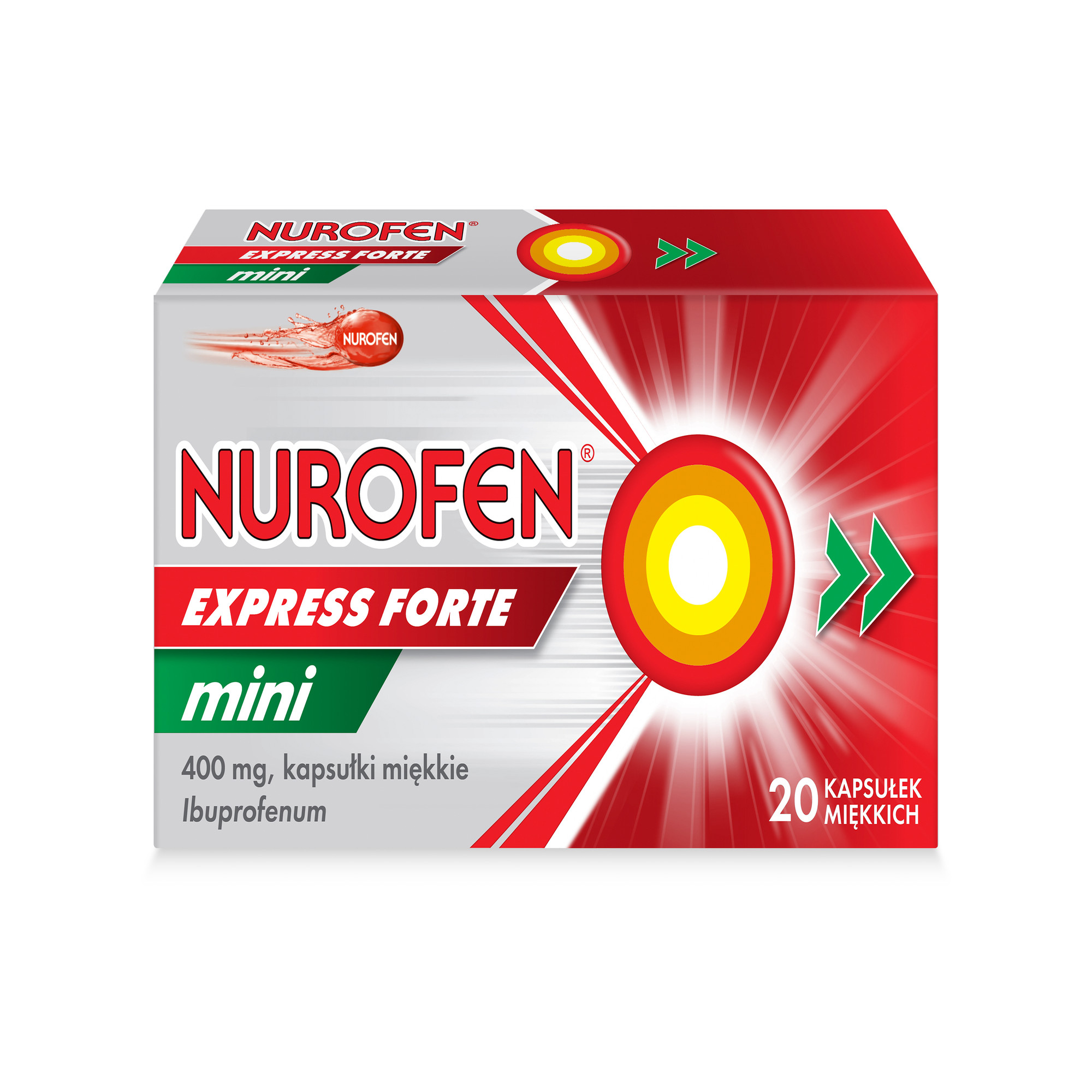 Nurofen Express Forte Mini 400 mg, kapsułki, 20 sztuk zdjęcie