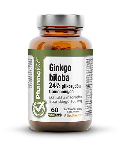 Pharmovit Clean Label Ginkgo biloba 24% glikozydów flawonowych, 60 kaps., cena, opinie, właściwości zdjęcie