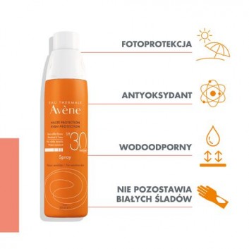 AVENE Bardzo wysoka ochrona przeciwsłoneczna Spray SPF30, 200 ml