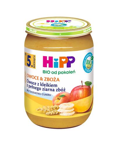 HiPP BIO od pokoleń, Owoce z kleikiem z pełnego ziarna zbóż, po 5. m-cu, 190 g. zdjęcie
