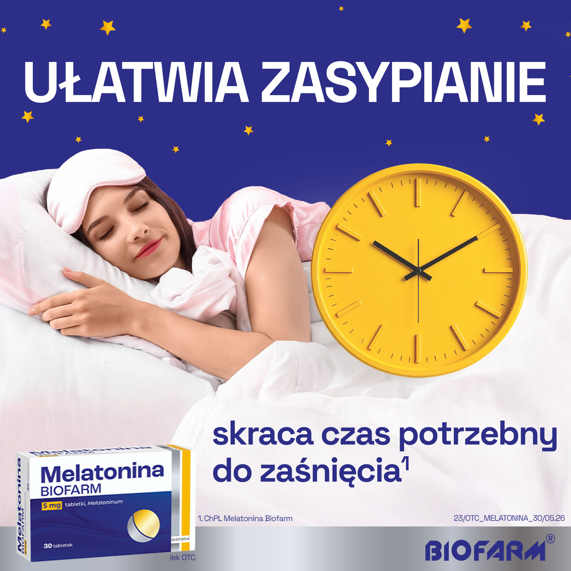 Melatonina Biofarm, 5 mg, tabletki, 30 sztuk