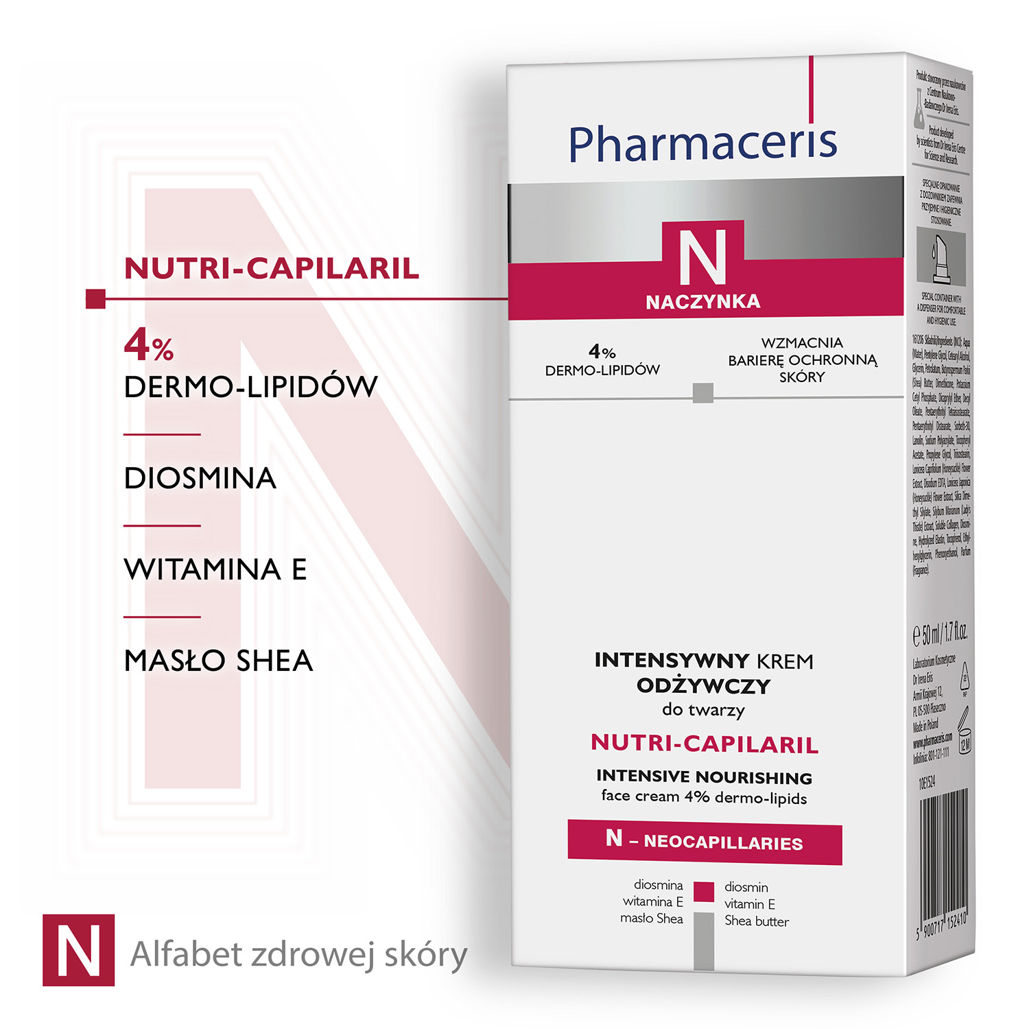 Pharmaceris N Nutri-Capilaril intensywny krem odżywczy do twarzy 50 ml