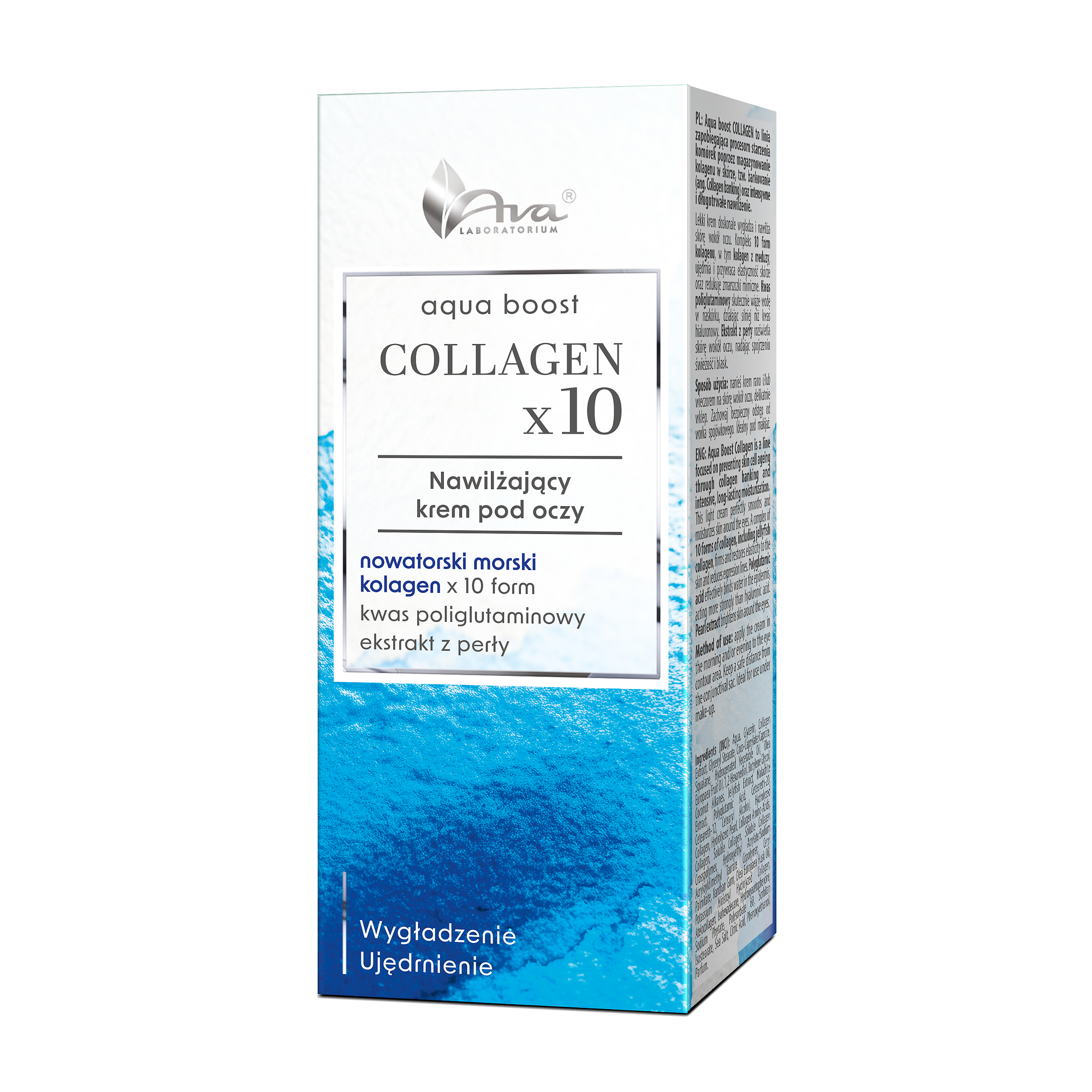 AVA Aqua Boost Collagenx10 Nawilżający krem pod oczy, 15 ml