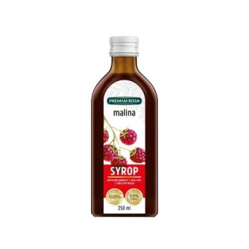 Premium Rosa Syrop z soku NFC z owoców Malin, 250 ml 