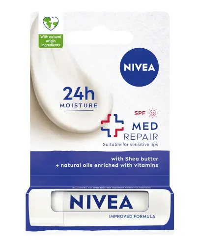 Nivea Med Repair pielęgnująca pomadka do ust SPF15 4,8 g zdjęcie