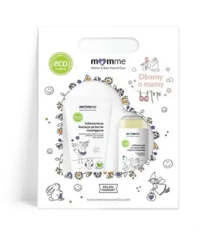 MomMe delikatny żel do mycia ciała i higieny intymnej 150 ml + intensywna kuracja przeciw rozstępom 150 ml [ZESTAW] zdjęcie