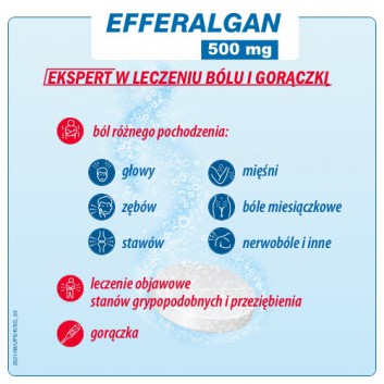 EFFERALGAN 500 mg, tabletki musujące, 16 sztuk