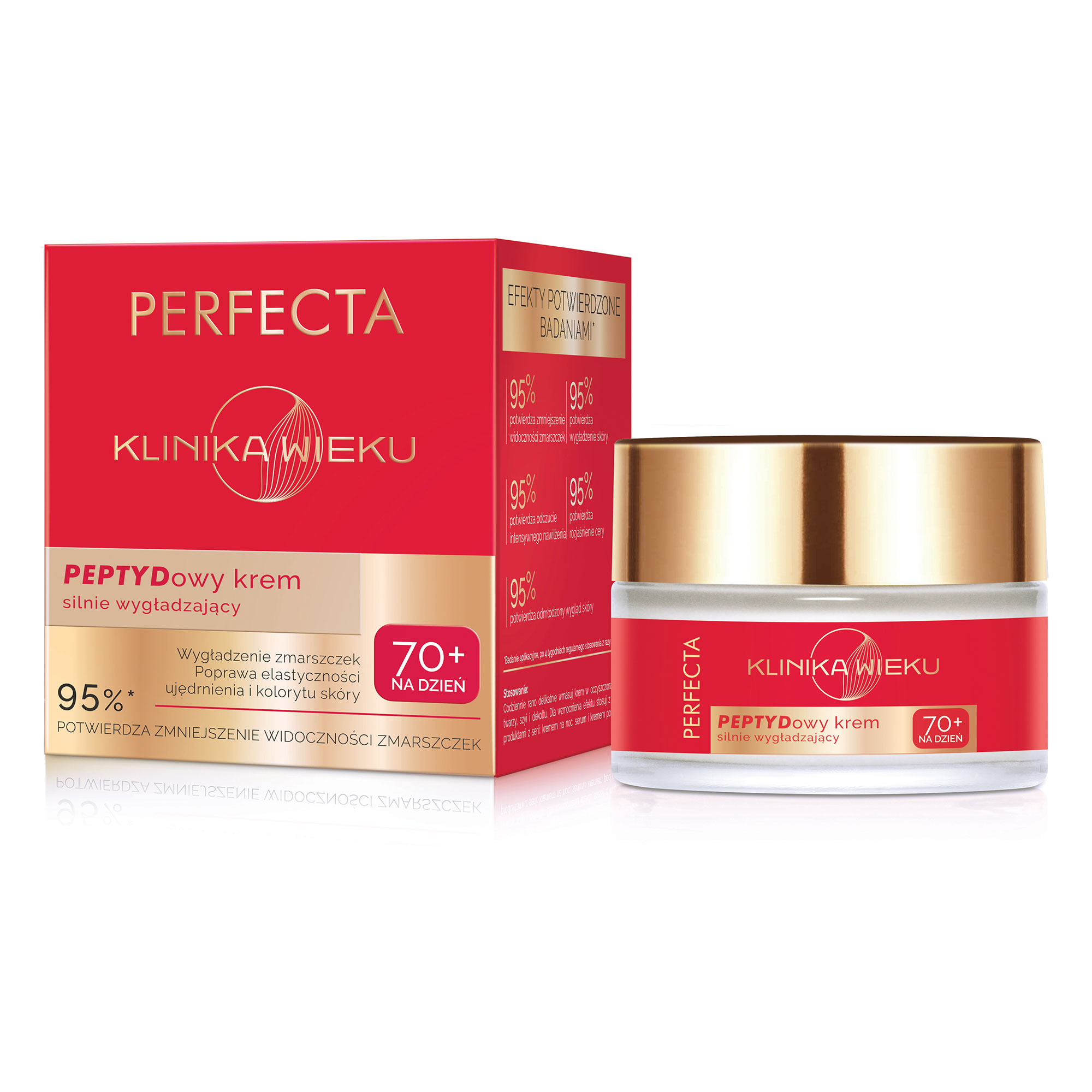 Perfecta Klinika Wieku, Peptydowy krem silnie wygładzający na dzień 70+, 50 ml zdjęcie