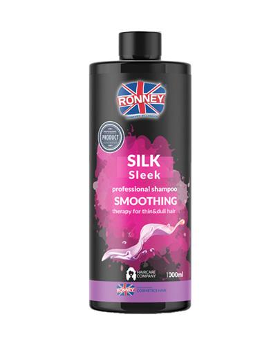 Ronney Professional Shampoo Smoothing Silk Sleek Szampon wygładzający do włosów cienkich i matowych, 1000 ml zdjęcie