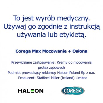 Corega Max Osłona krem mocujący do protez zębowych 40 g