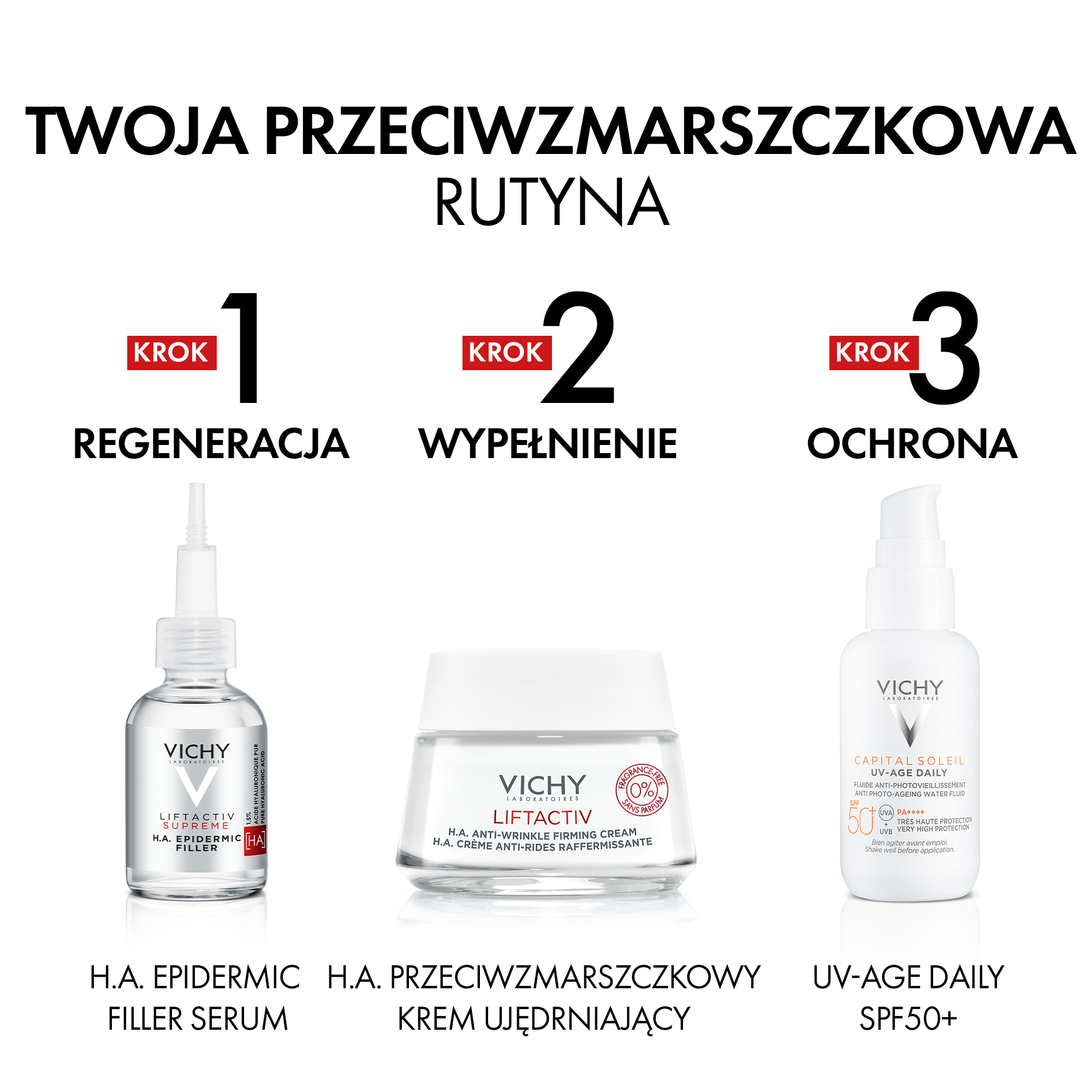 Vichy Liftactiv HA Przeciwzmarszczkowy krem ujędrniający z kwasem hialuronowym bezzapachowy 50 ml