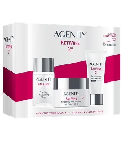 Agenity Zestaw Retivine 2° Wygładzający krem przeciwzmarszczkowy na dzień SPF 20, 50 ml + Regenerujący krem przeciwzmarszczkowy na noc, 50 ml + Łagodzący tonik nawilżający, 25 ml zdjęcie