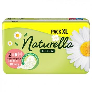 Naturella Ultra Normal Plus Podpaski ze skrzydełkami 18 sztuk
