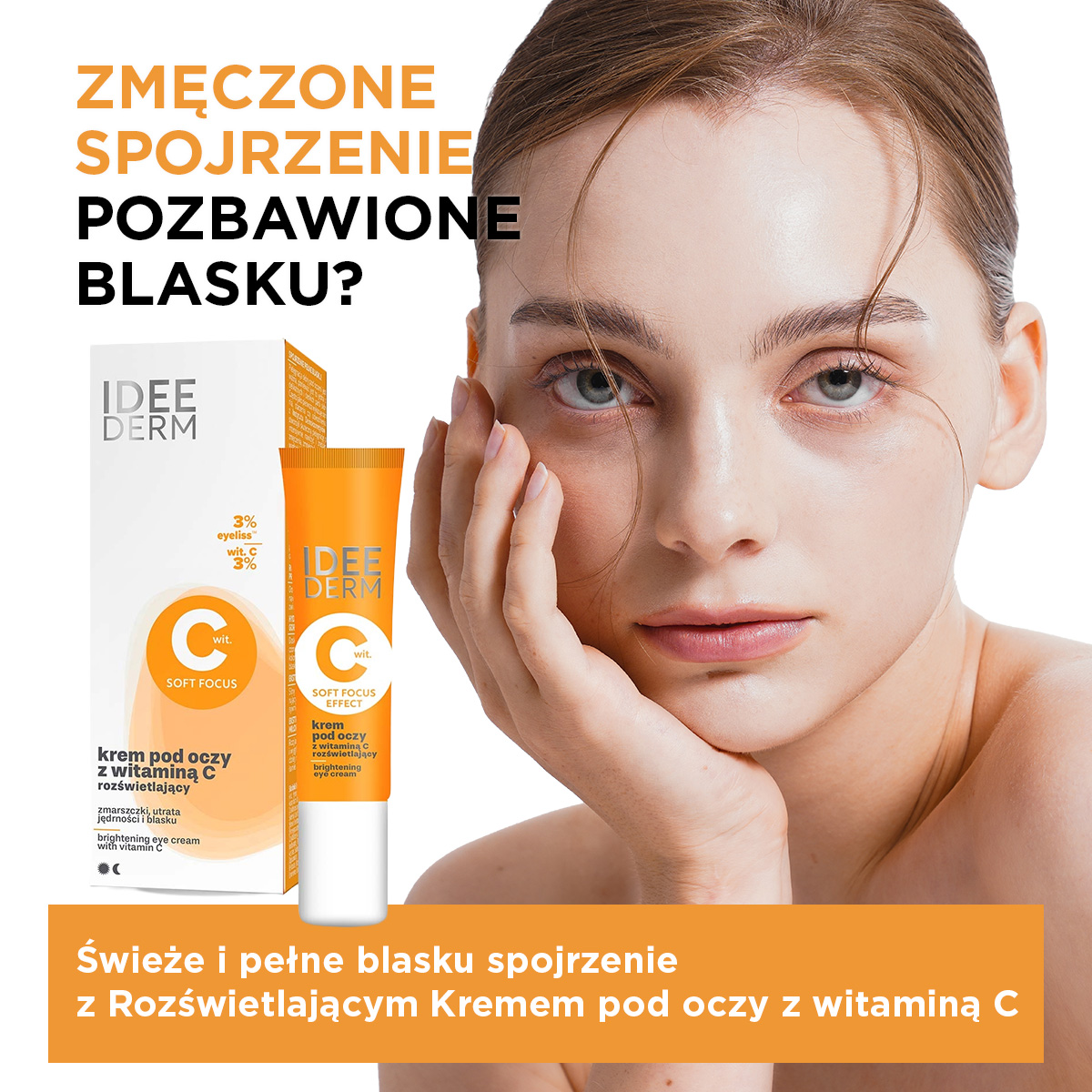 Idee Derm Rozświetlający Krem pod oczy z witaminą C, 15 ml