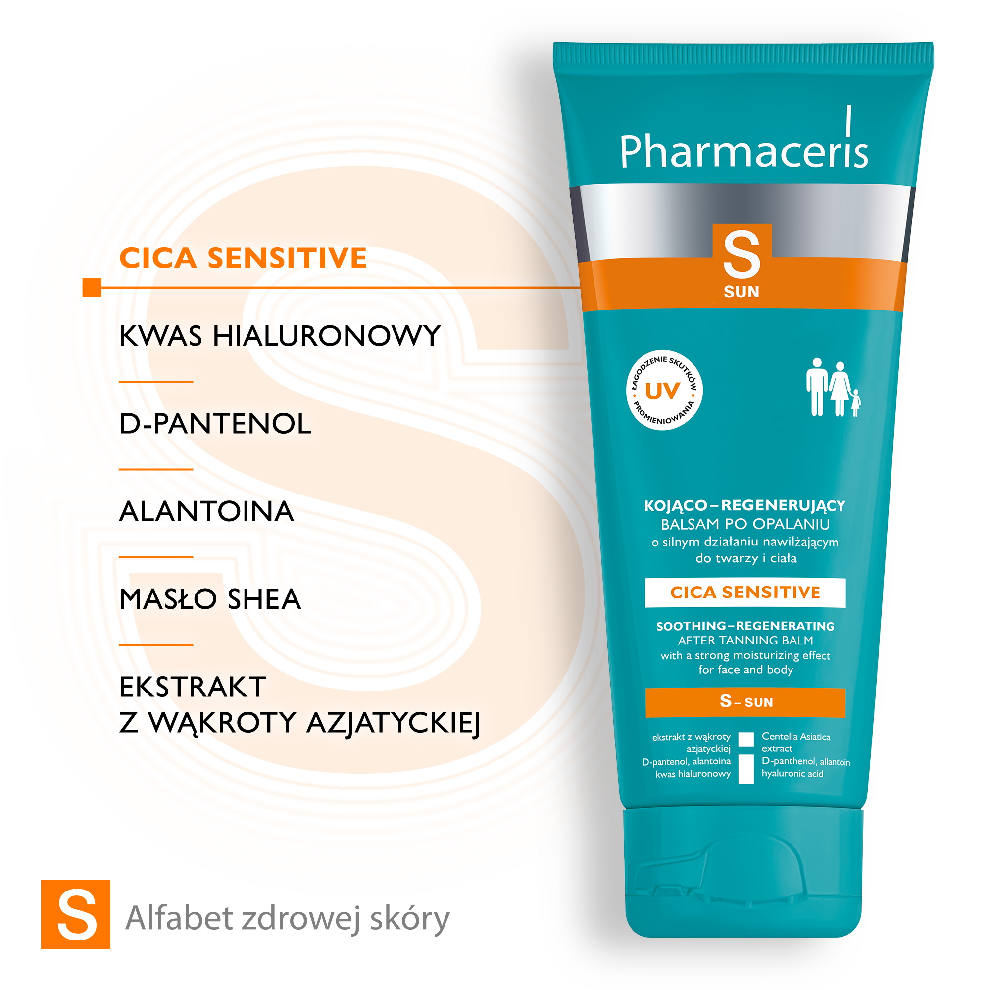 Pharmaceris S Kojąco-regenerujący balsam po opalaniu o silnym działaniu nawilżającym do twarzy i ciała, 200 ml