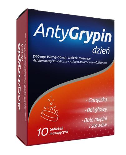 ANTYGRYPIN DZIEŃ, 10 tabl. mus., na grypę i przeziębienie, cena, opinie, dawkowanie zdjęcie