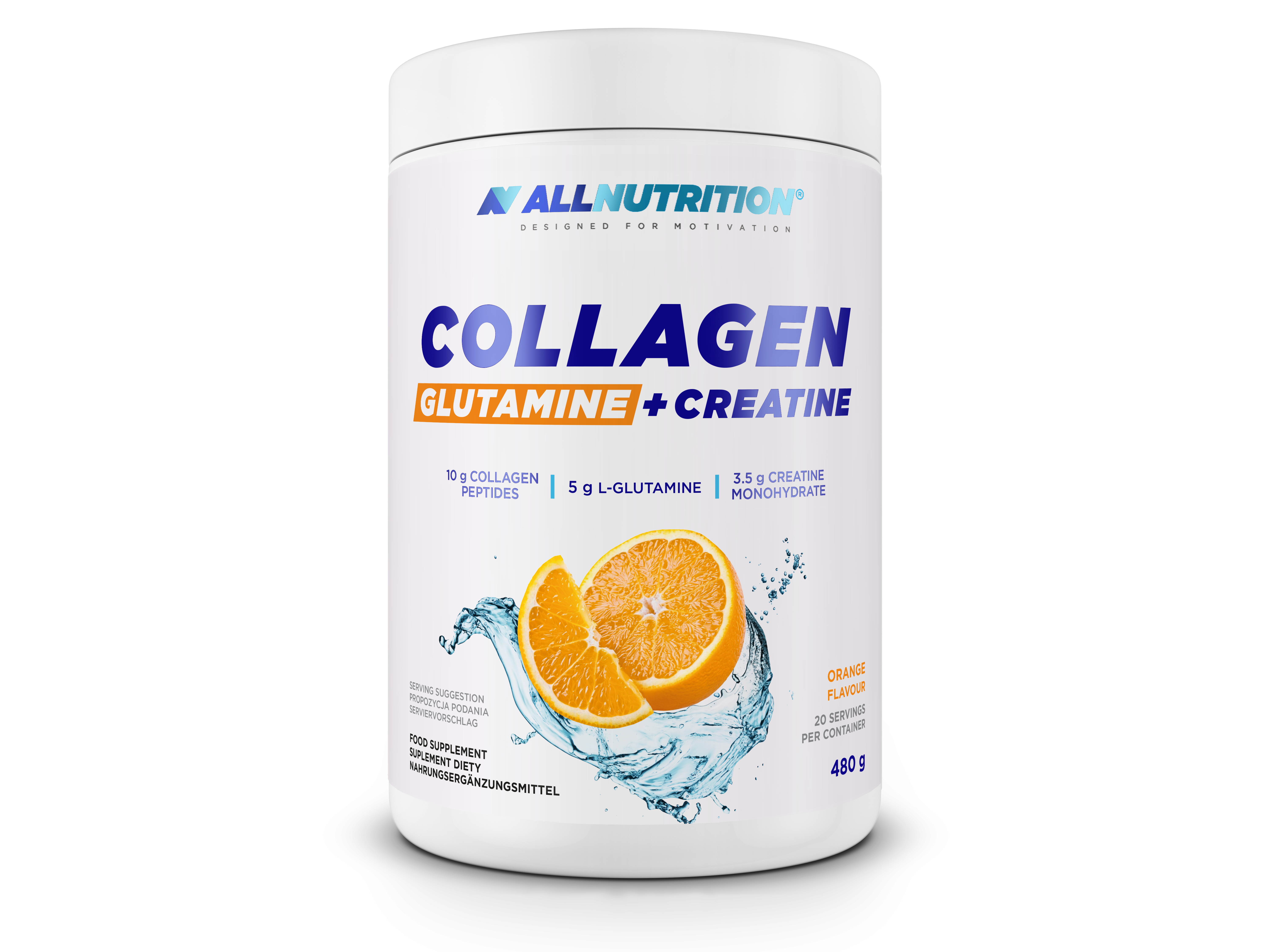 Allnutrition Collagen glutamine + Creatine Orange, 480 g zdjęcie