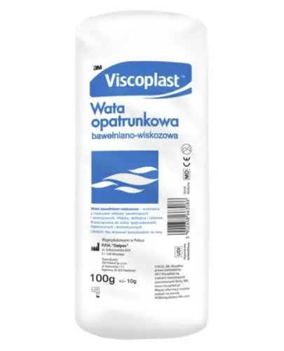 Viscoplast, Wata opatrunkowa bawełniano-wiskozowa, 100 g zdjęcie