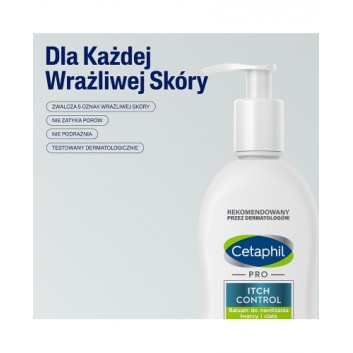 CETAPHIL PRO ITCH CONTROL, balsam do nawilżania twarzy i ciała. Do atopowej, suchej lub wrażliwej skóry dzieci i niemowląt, 295 ml