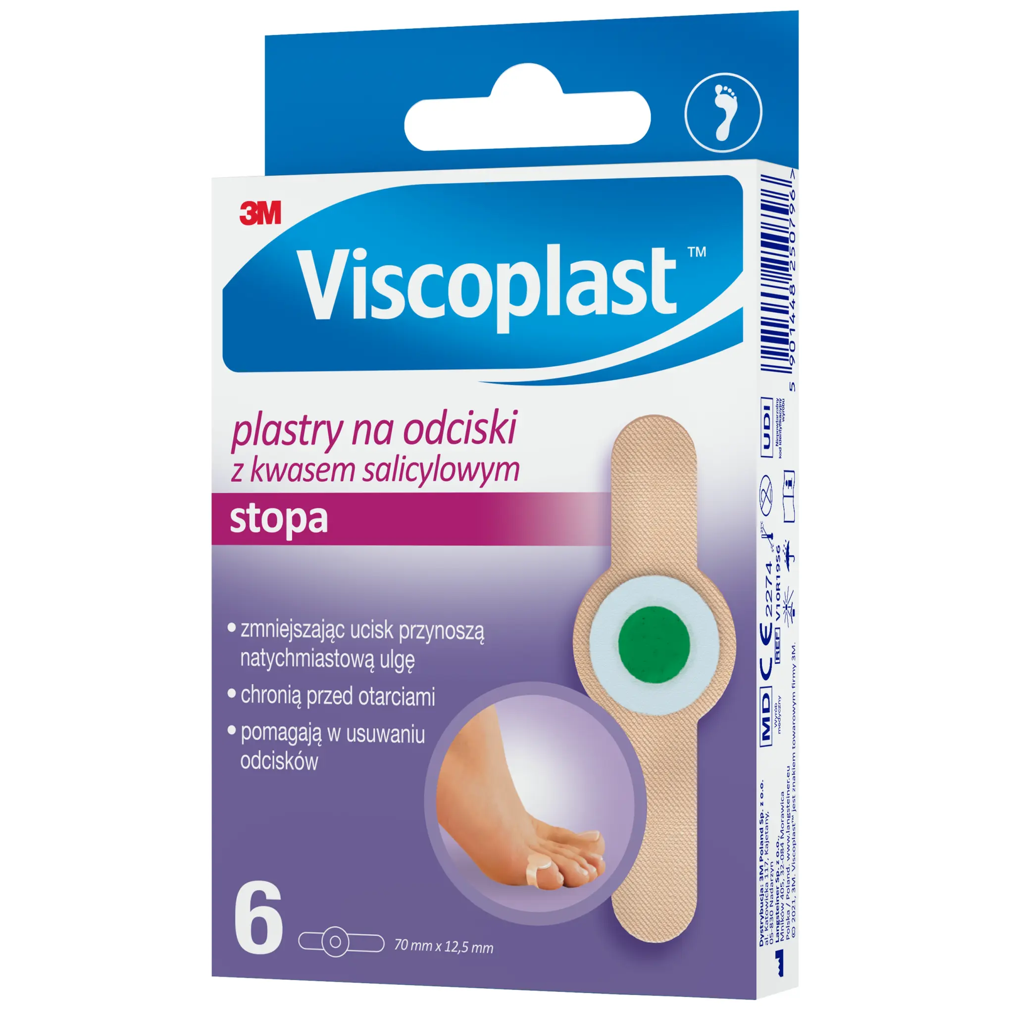 Viscoplast, plastry na odciski z kwasem salicylowym, 6 sztuk