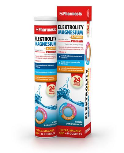 PHARMASIS Elektrolity Magnesium + B-complex - 24 tabl. - zmęczenie, aktyność fizyczna - cena, opinie, właściwości zdjęcie