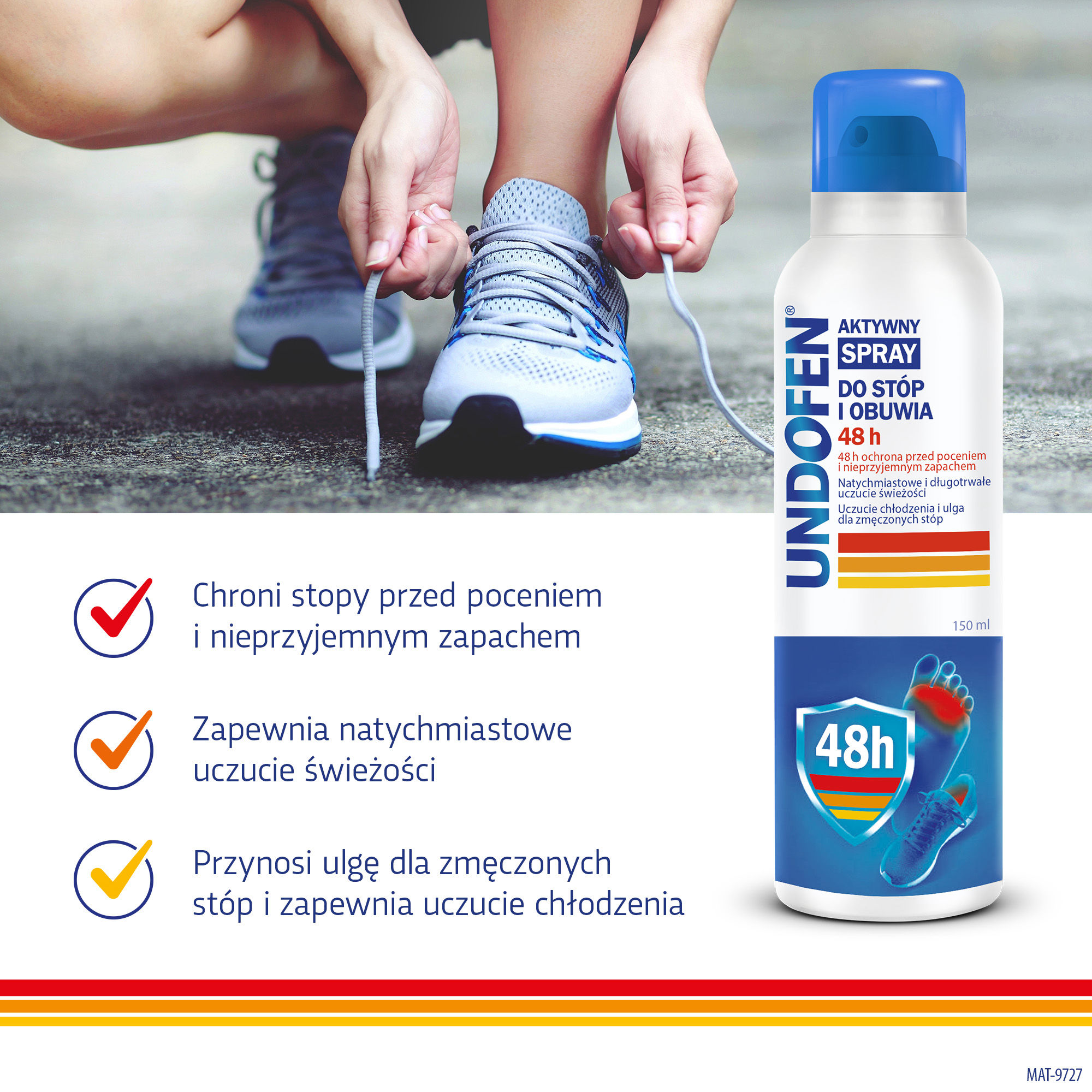 Undofen, Aktywny Spray do stóp i obuwia 48 h, 150 ml