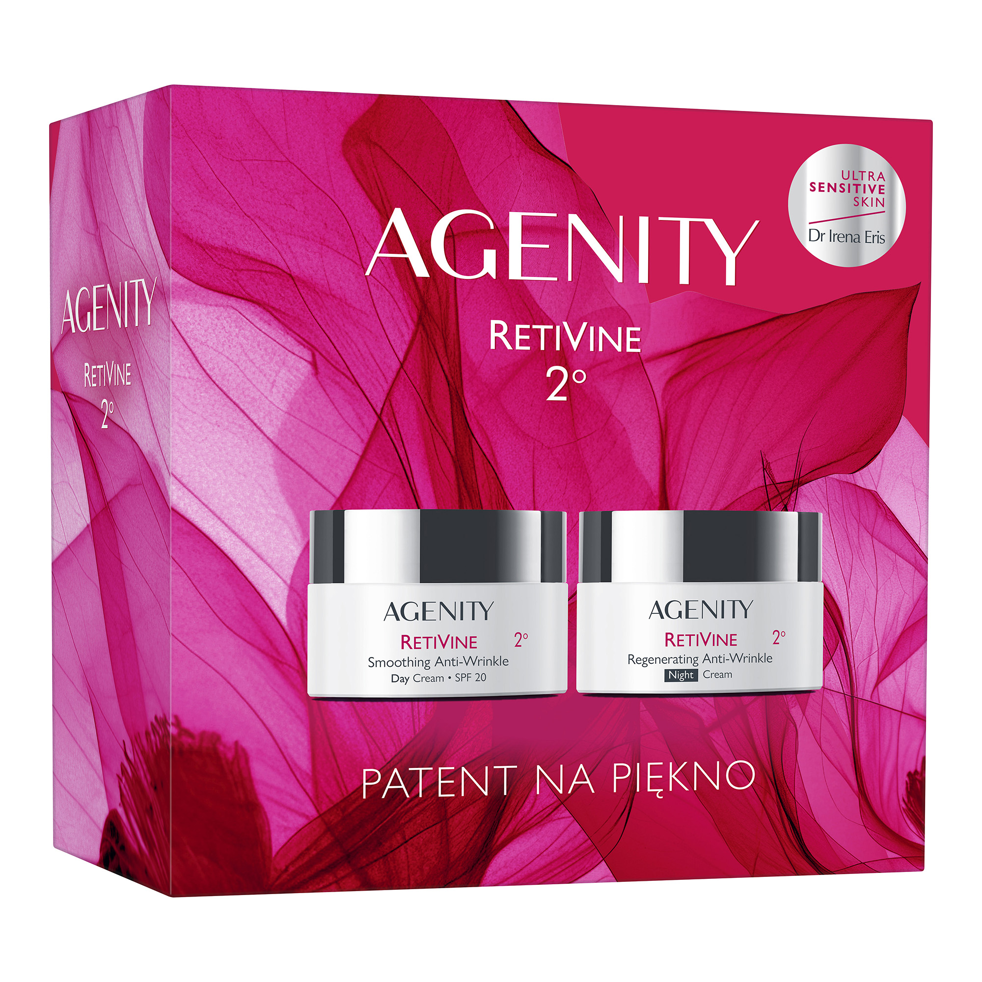 Agenity Retivine 2 Zestaw, Wygładzający krem przeciwzmarszczkowy na dzień SPF 20, 50 ml + Regenerujący krem przeciwzmarszczkowy na noc, 50 ml zdjęcie