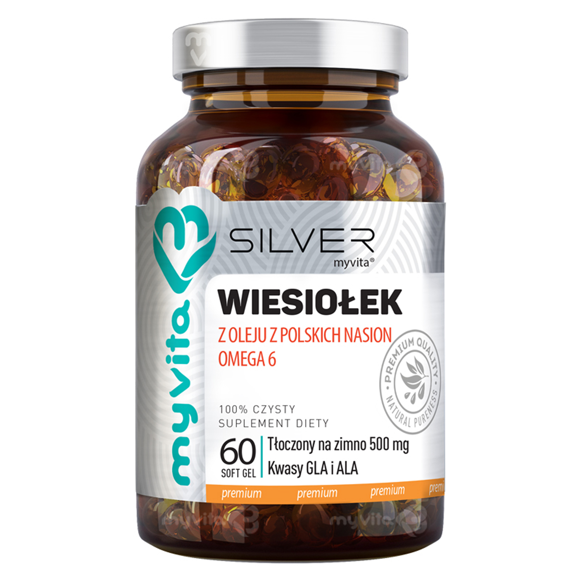MyVita Silver 100% Olej z wiesiołka 500 mg, 60 kaps. zdjęcie