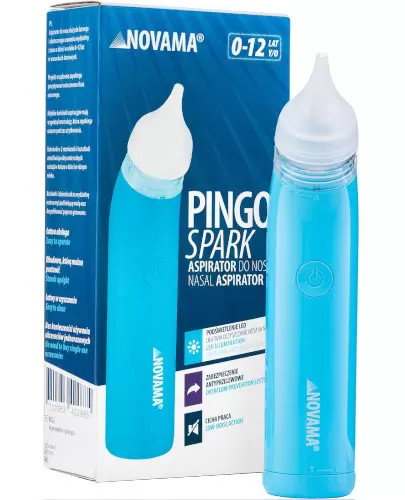 Novama Pingo Spark aspirator do nosa ze światełkiem LED błękitny 1 sztuka zdjęcie