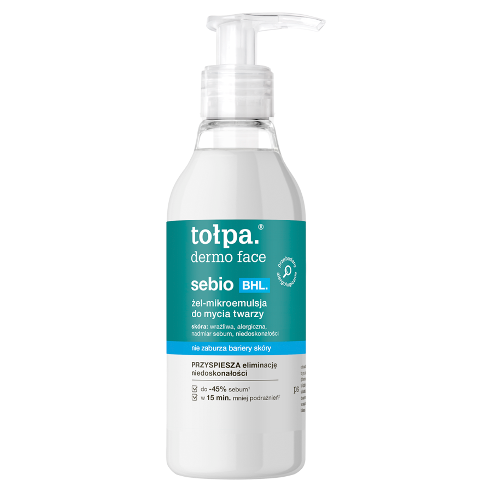 Tołpa Dermo Face Sebio BHL, Żel-mikroemulsja do mycia twarzy, 195 ml zdjęcie