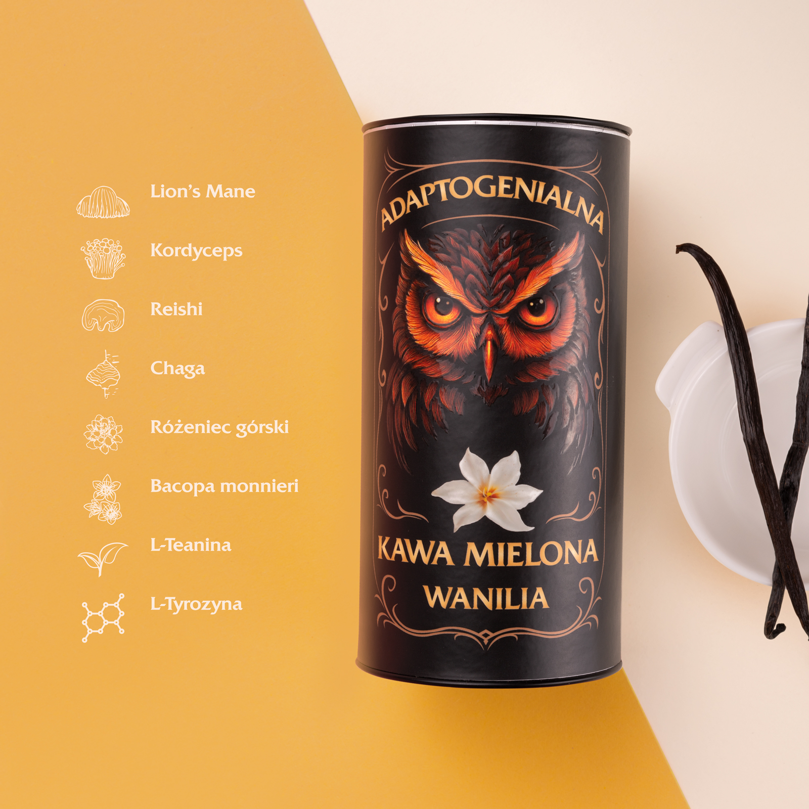 Adaptogenialna kawa mielona  wanilia, 100 g