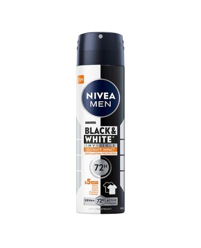 Nivea Men Black&White Invisible Ultimate Impact antyperspirant spray 150 ml zdjęcie